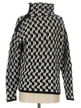 100% cashmere thick pullover turtleneck sweater houndstooth Nordstrom Collection